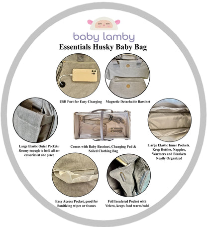 Ultimate Mommy Bag: Stylish & Functional with USB Port and Changing Pad